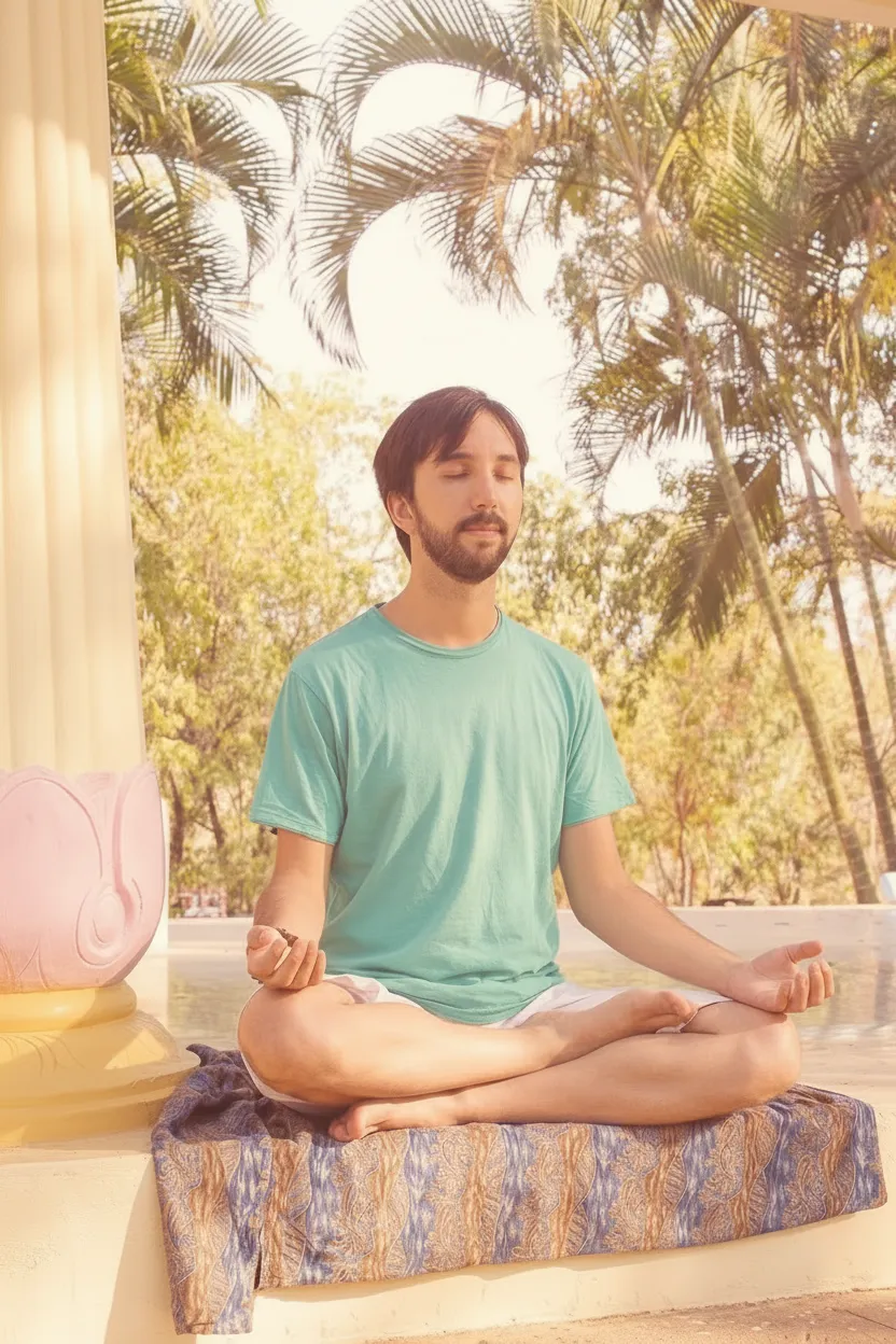 Paisaje sereno al atardecer, práctica de mindfulness
